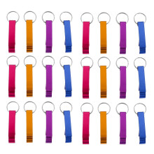 100Pcs 8 Color Metal Bottle Opener, Split Key Ring Chain Keychain Bulk Aluminum Pocket Claw Bar Soda Beer Bottle Opener