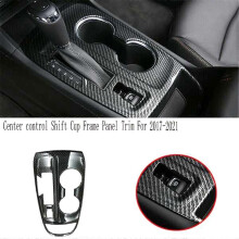 ABS Carbon Fiber Center Control Shift Cup Frame Panel Trim for 2017-2021