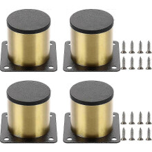 4-pack 5 cm runda möbelben i guld med skruvar för stolar, bord, skåp, skrivbord, soffor