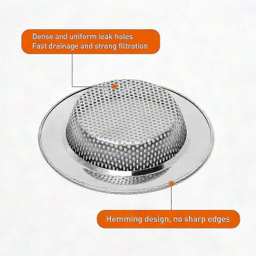 Micro-Perforated Kitchen Drain Strainer, Rust-Resistant Stainless Steel Sink Filter 2