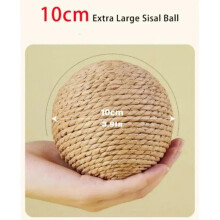 10CM Interactive Sisal Cat Scratching Ball Toy for Kitten Teeth Cleaning Anti Bite Cat Ball Sounding