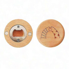 Magnetic Cap Catcher Beer Opener Made from Beeswax-Coated Wood