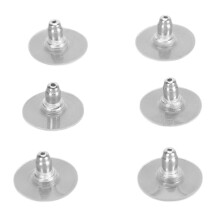 Earring Backs 925 Silver Replacement Secure Locking Studs Backs for Women Girls 3 Pairs White Gold