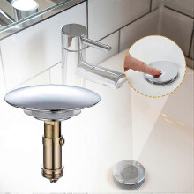 Universal Pop Up Bath Plug - 66mm Push Stopper for Sink & Tub Drain