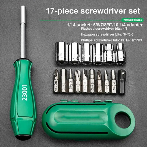 Portable Screwdriver Set Portable Multi-Purpose Screwdriver High-Strength Screwdriver Nut Driver fo 2