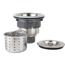 3-1/2-inch Kitchen Sink Strainer with Removable Deep Waste Basket, Strainer Assembly, Sealing Lid, Stainless Steel
