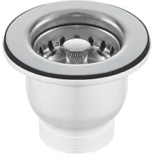 85mm Chrome Belfast Sink Basket Strainer Waste - Fits 60mm Hole - q36/YY