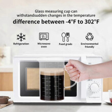 2X Glass Measuring Cup, Insulated Handle, V-Shaped Spout, High Borosilicate Glass Measuring Cup 1000ML, /1 Liter, 4 Cup