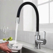 2025 Chrome Flexible Orange Pipe Kitchen Sink Faucet Hot Cold Mixer Tap Deck Mounted Universal Bathroom Kitchen Tap