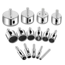 Kit di 15 punte diamantate a tazza da 6-50 mm, punte per trapano a nucleo cavo compatibili con foratura