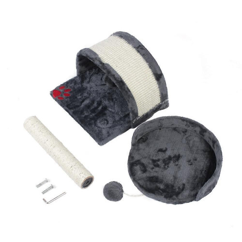 Cat Scratching Post Play Station Tree Climbing Scratcher Activity Centres (grey)