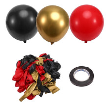 Red Black and Gold Balloons, 67pcs 12 Inch Red and Black Balloons