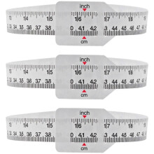 Paquete de 3 medidores de ancho para medir la circunferencia de tazas, jarras, frascos de vidrio y vasos.