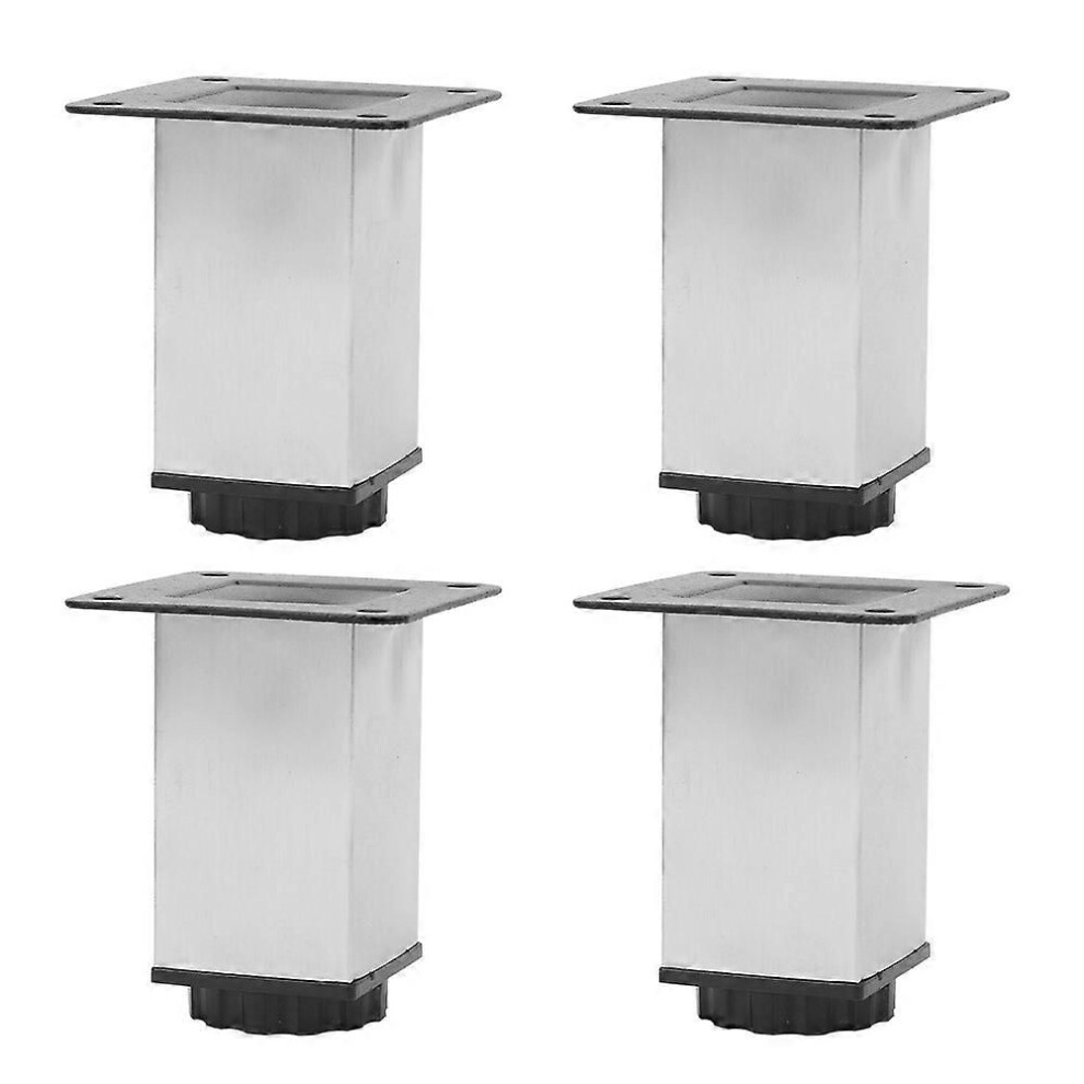 4Pcs Stainless Steel Adjustable Square Table Legs 38 X 80Mm For Cabinet Sofa Bar 9319739715682