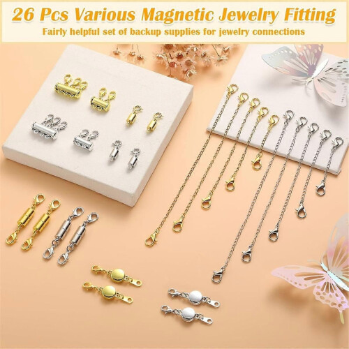 26 pezzi Prolunga per collana con chiusura magnetica per gioielli 1