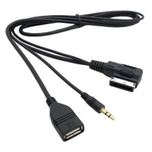 3.5mm AUX Audio Cable Music MMI Interface USB Charger for A6L A8L A3 A4L A5 A1 S5 Q5