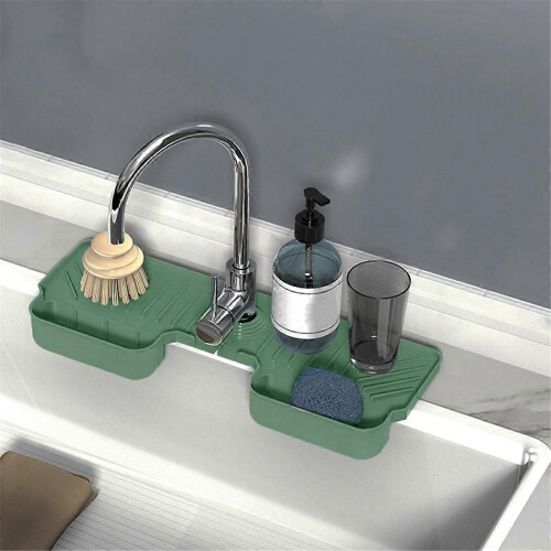 Kitchen Faucet Absorbent Mat Sink Splash Guard Silicone Black 1