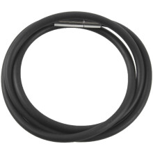Collana con cordino da 3 mm in gomma nera con chiusura in acciaio inox - 40,6 cm (16 pollici)