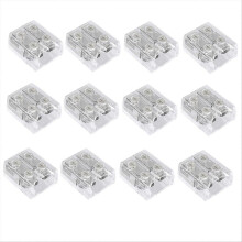 Złącze LED 12 sztuk, 2 piny, 8 mm, bez lutowania, do taśm LED, przezroczyste, C
