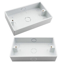 2 cajas de empotrar de superficie de 2 módulos, tipo 146, caja eléctrica doble compatible con interruptor