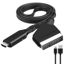 Kabel konwertujący SCART na HDMI 1 m – adapter AV do starszych urządzeń i telewizorów HD, skalowanie