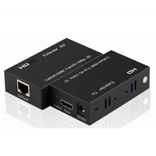 Extensor de red compatible de 60 m con puertos RJ45, HD 1080p, extensor LAN CAT5e/CAT6, compatible con