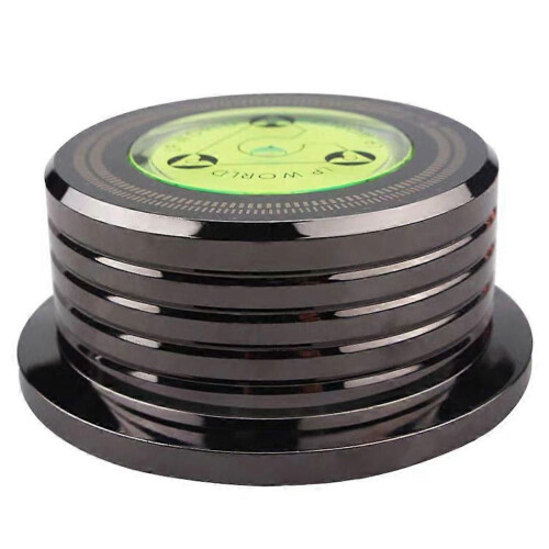 Universal Vinyl Player Turntable Clamp 60HZ Disc Turntable Stabilizer Level Indicator Weight Tool Black