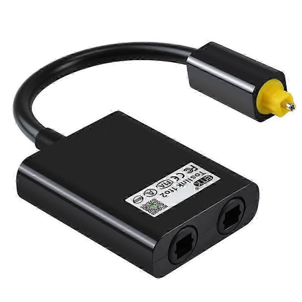 Emk 102B Digital Optical Fiber Splitter 1X2 Toslink Audio Converter Cable - Black 9319739656817