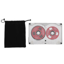 Blank Reel o Cassette, 55 Minute Aluminum Blank o Cassette Tape for Music Recording, Silver Frame, Red Plate