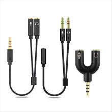 3.5mm Headphone Splitter Adapter (Microphone+Audio) Male to Female Stereo Jack Y Line for Smartphon
