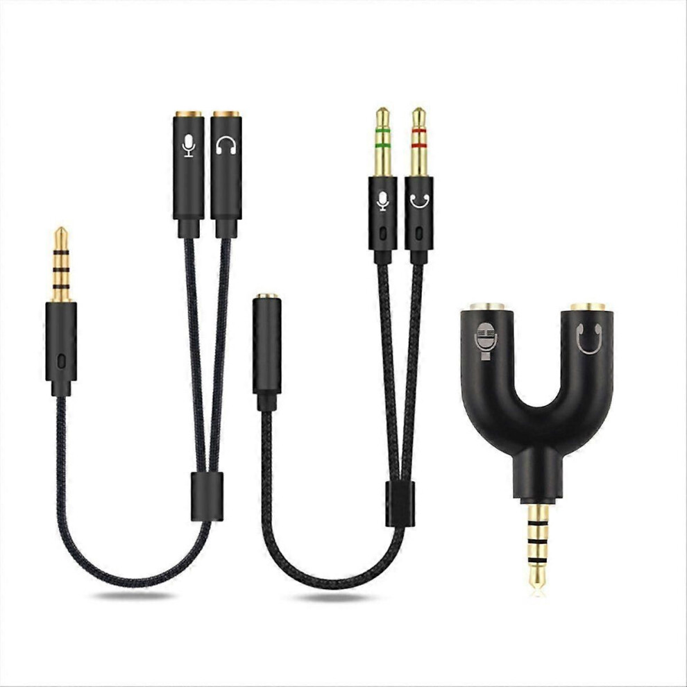 3.5Mm Headphone Splitter Adapter (Microphone+Audio) Male To Female Stereo Jack Y Line For Smartphon 9319739656213