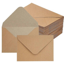 Confezione da 50 buste marroni DIN B6, buste in carta kraft da 130 g/m² compatibili con la spedizione