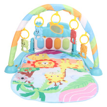 Baby-Spielmatten für die frühkindliche Entwicklung, musikalisches Aktivitätszentrum mit weichem Material und abnehmbaren Hängerasseln,