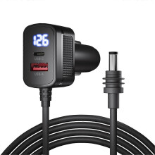 For Mini Power Cable 100W 12V-24V Cigarrete Lighter Adapter to DC Power Cable with USB Type-C Port
