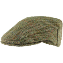 (Checked 5 - Beige, XL) Boardmans Harris Tweed Flat Cap