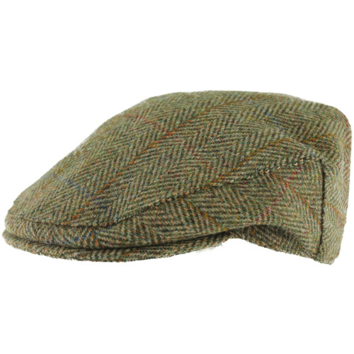 (Checked 5 - Beige, XL) Boardmans Harris Tweed Flat Cap