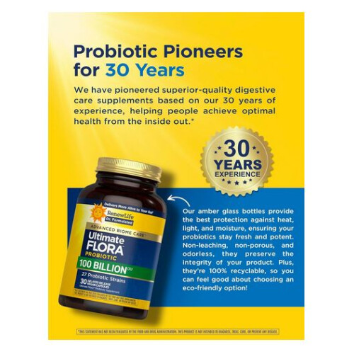 Renew Life Ultimate Flora Probiotic 100 Billion, 30 VEGAN Cap 2