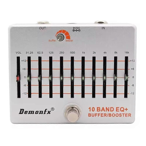 10-bands EQ + basgitarr Boost Buffer Pedal Effekt Equalizer