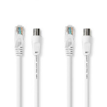 Cavo combinato coassiale e Cat6 con connettori IEC (Koax) e RJ45 | Nichelato