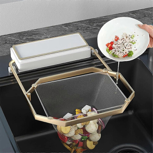 Veneer Sink Filter, Folding Corner Sink Filter, with Disposable Mesh Bag, Efficient Kitchen Waste C 2