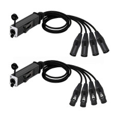 Coppia di extender di rete STP RJ45 Cat5/6 a XLR a 3 pin a 4 canali, compatibile con impianti audio