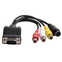 Adattatore VGA per TV, cavo di uscita S-Video compatibile con PC Video