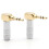3.5mm L Shape Jack Gold Plated 90 Degree Angle Audio Plug Silver 1