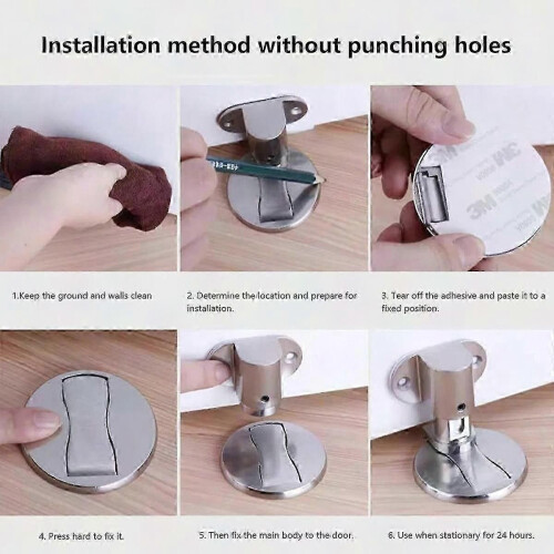 Tope magnético de pared, protector de suelo sin taladro, protector de puerta invisible 2