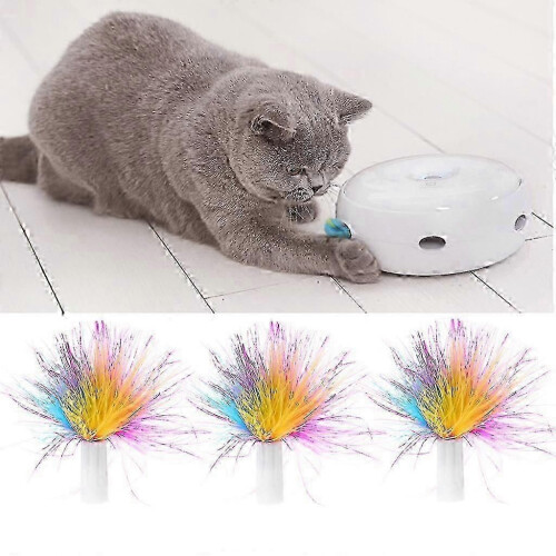 3Pcs Automatic Cat Toys with Rotating Feather for Interactive Play 1