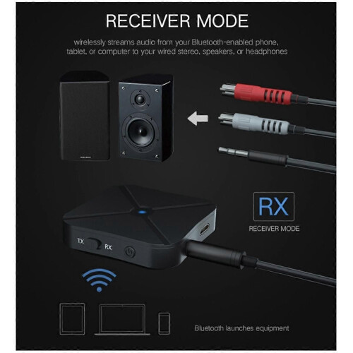 Bluetooth Transmitter Receiver 2-In-1 Stereo Wireless Multifunction Portable Convenient Audio Conve 1