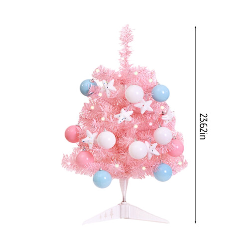 Pink Christmas Tree with Lights 23.6 Inches 1