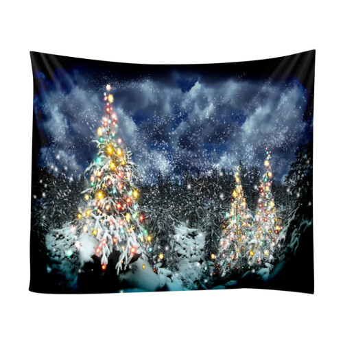 Χριστουγεννιάτικα Στολίδια YiFudd με Φόντο από Υφασμάτινη Κρεμαστή Ταπισερί για 1