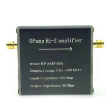Der HF-Verstärker 06A (1 Hz–300 MHz, 50 Ohm) mit hoher Impedanz eignet sich für Impedanzwandlungsgeräte