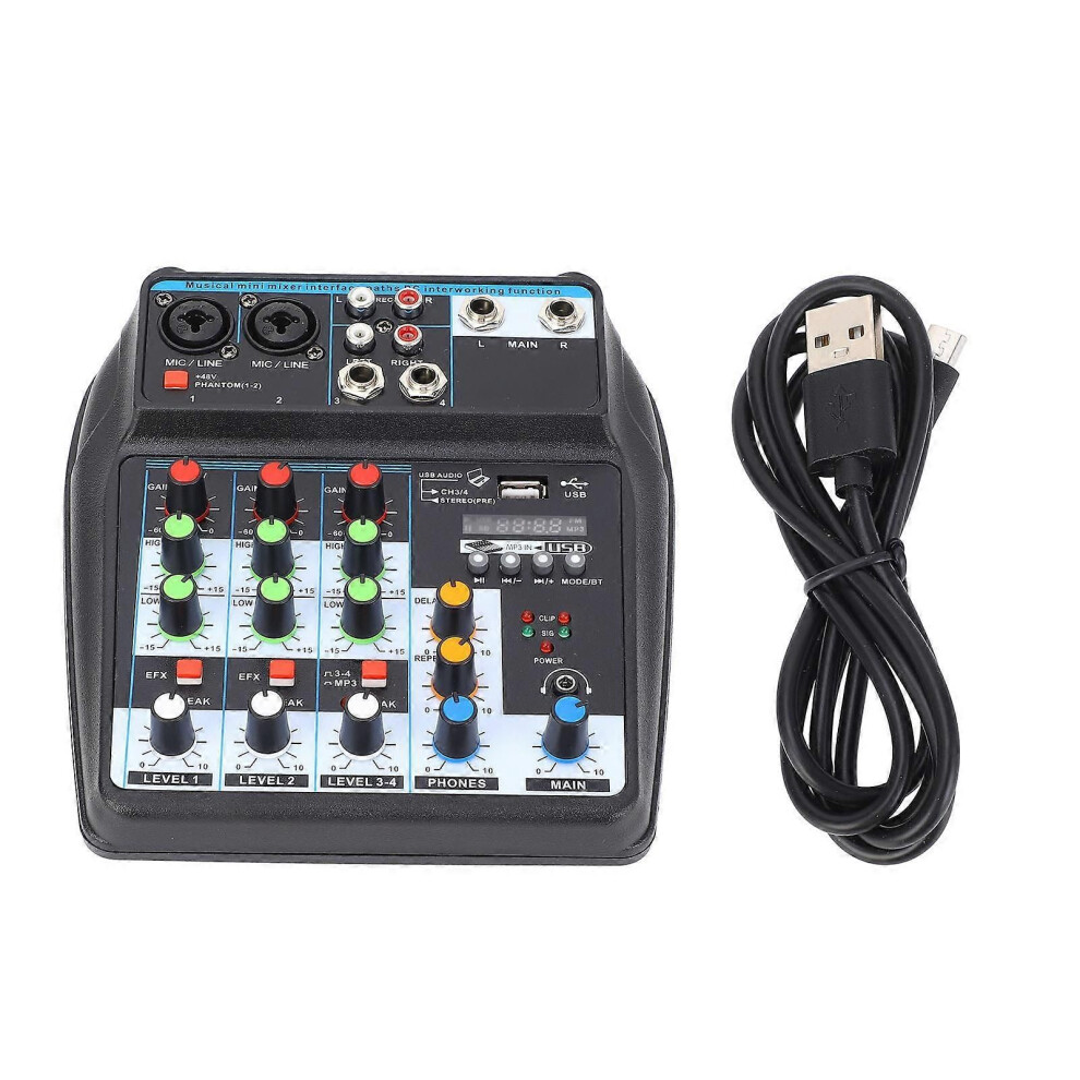 F4-Mb Mini Portable Mixer, 4 Channels, Dj O Mixing Console For Pc Recording, Singing, Webcast, Party 9319739661118